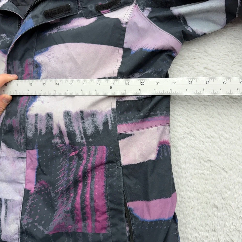 Burton Living Lining Mens XL Snowboard‎ Jacket Purple Black Abstract Graphic Zip